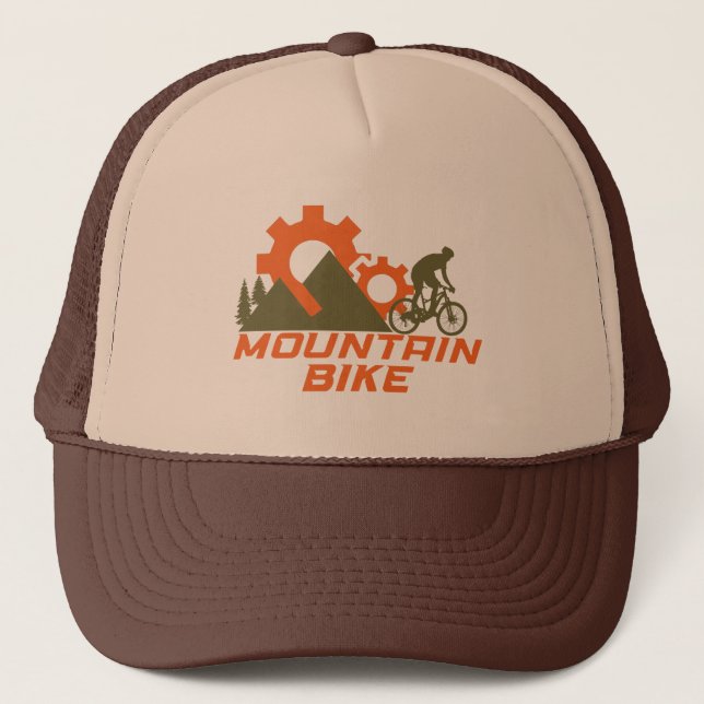 off road mountain bike adventure trucker hat (Front)