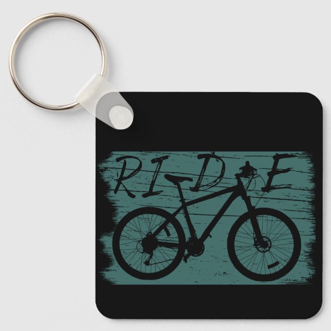 off road mountain biking saying keychain (Front)