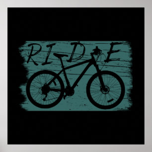 off road mountain biking saying poster