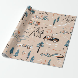 Off-road Racing. Mountain Forest Rally. Toy Car Ra Wrapping Paper