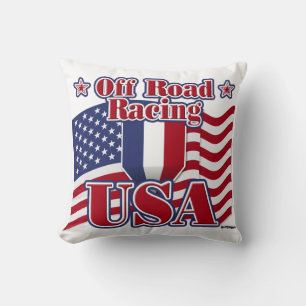 Off Road Racing USA Throw Pillow