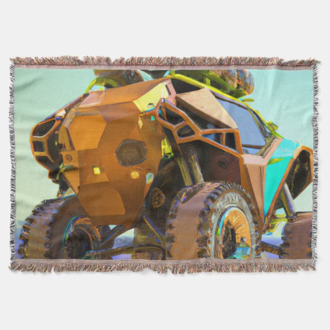  Off-Road Round Clock Throw Blanket (Front)