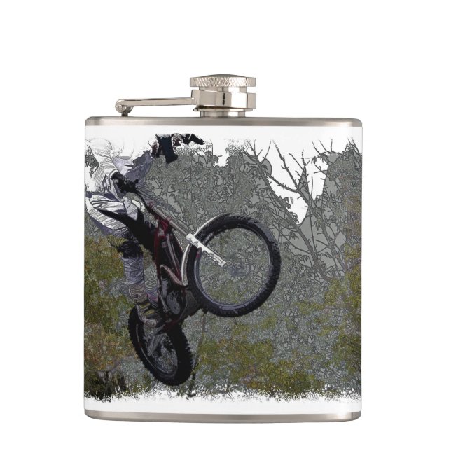 Off-roading - Motocross Racing Hip Flask (Front)