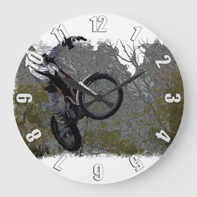 Off-roading - Motocross Racing Large Clock (Front)