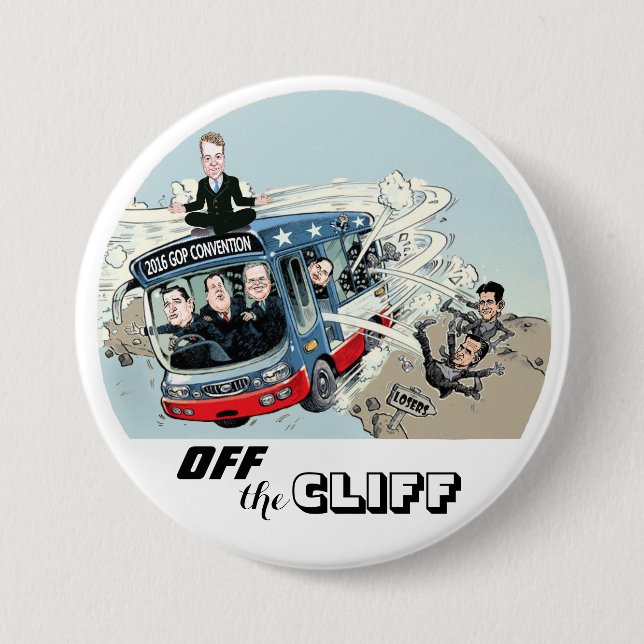 Off the CLIFF! 3 Inch Round Button (Front)