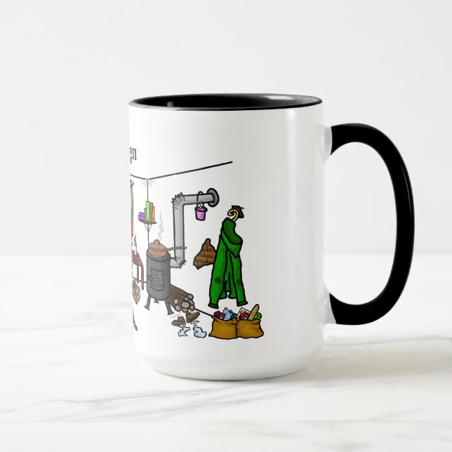 Off-the-Grid Ham Radio Operator Mug with Call Sign (Right)