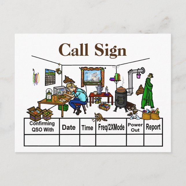 Off The Grid Ham Radio Shack QSL Cards (Front)