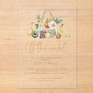 Off The Market Bridal Shower Acrylic Invitations
