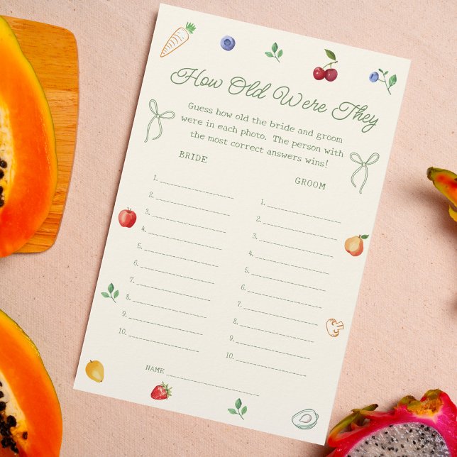 Off the Market Bridal Shower Guess Age Game  (Creator Uploaded)