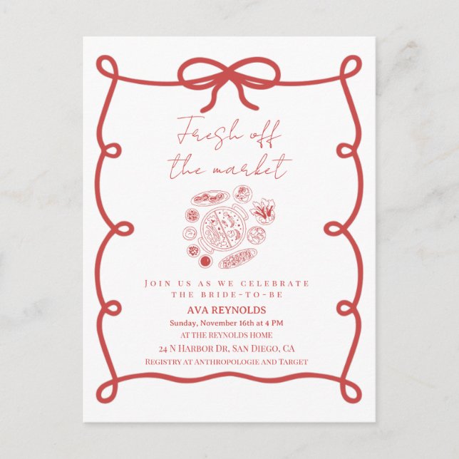 Off The Market Bridal Shower Invitation Template (Front)