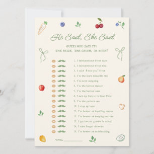 Off the Market Bridal Shower Who Said Game Card