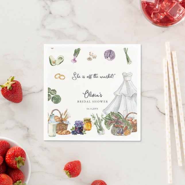 Off the market farmer's Bridal Shower favour Napkin (Insitu)