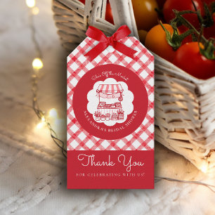 Off the Market Farmers Red Modern Bridal Shower Gift Tags