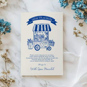 Off the market floral scribbles bridal shower thank you card