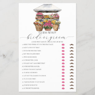 Off The Market Floral Shop Bridal Shower Game Flyer