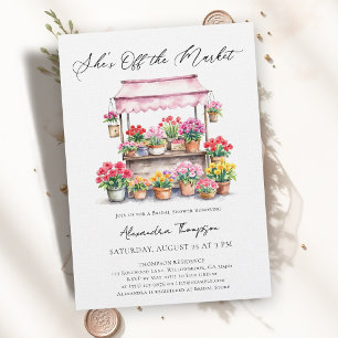 Off the Market Flower Stand Floral Bridal Shower Invitation