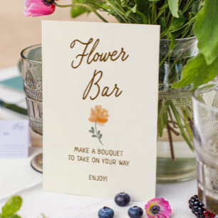Off The Market Hand Drawn Bridal Shower Flower Bar Poster
