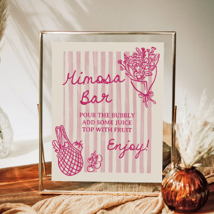 Off The Market Hand Drawn Bridal Shower Mimosa Bar Poster