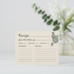 Off The Market Hand Drawn Bridal Shower Recipe Enclosure Card