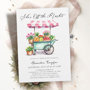 Off the Market Watercolor Fruit Veg Bridal Shower Invitation