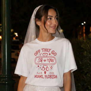 Off They Go Custom Rearview Mirror Wedding Shirt