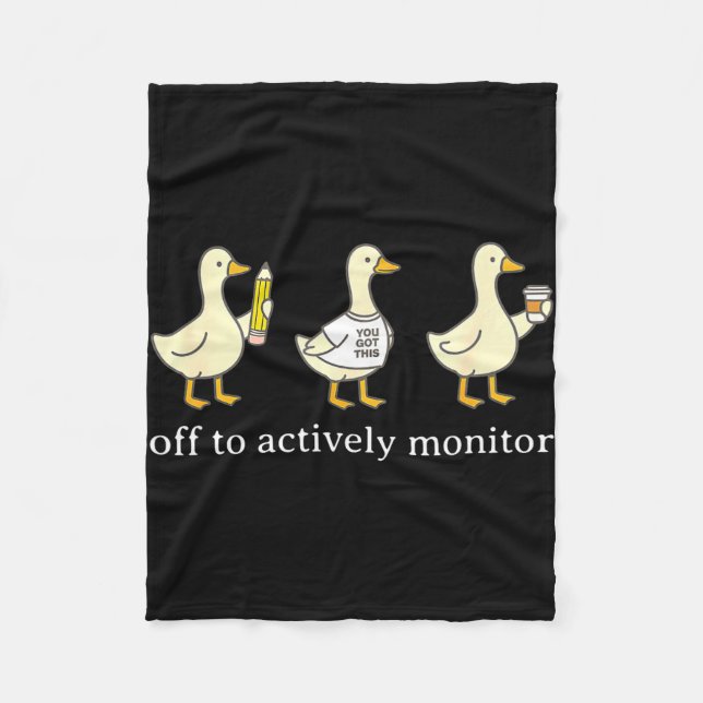 Off to actively monitor funny teacher state fleece blanket (Front)