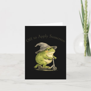 Off To Apply Sunscreen Frog Funny Summer Meme Card