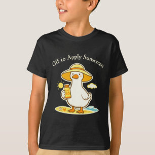 Off To Apply Sunscreen Goose Cute Summer Humour T-Shirt