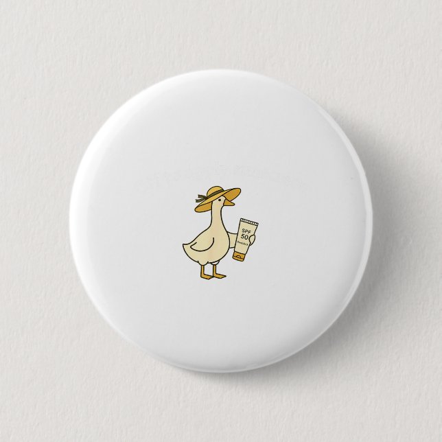 Off to Apply Sunscreen Goose Summer Beach Vacation 2 Inch Round Button (Front)