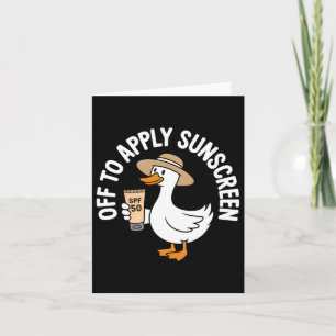Off To Apply Sunscreen Goose Summer Beach Vacation Card