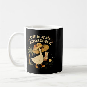 Off To Apply Sunscreen Goose Summer Beach Vacation Coffee Mug