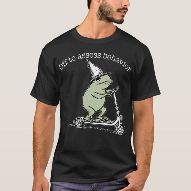 Off To Assess Behavior Analyst Funny Frog Scooter  T-Shirt (Front)