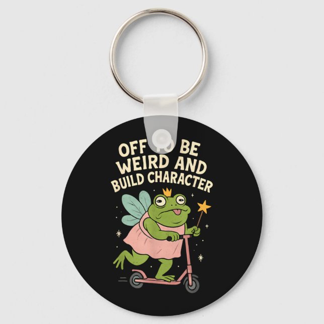 Off To Be Weird And Build Character Fairy Frog Keychain (Front)