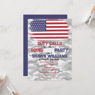 Off to Bootcamp Basic Training Party Invitation