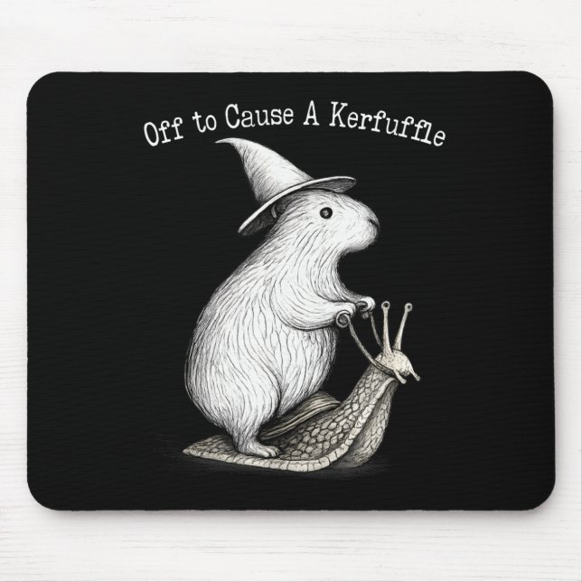 Off to cause a kerfuffle capybara meme  mouse pad (Front)