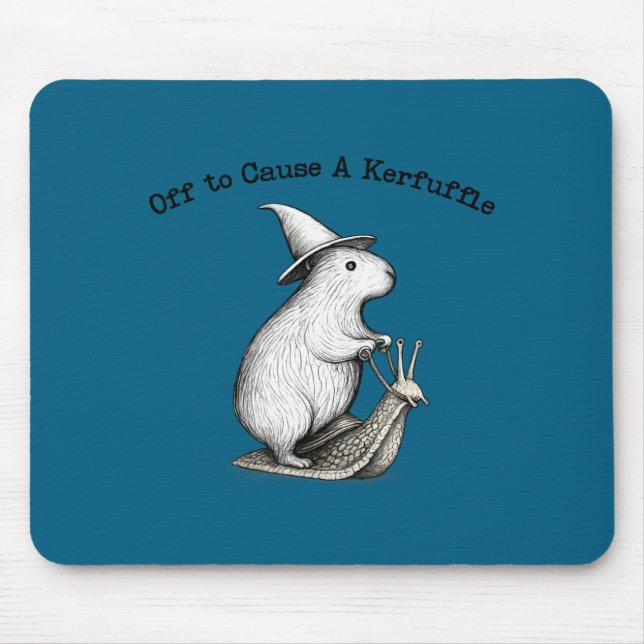 Off to cause a kerfuffle capybara meme  mouse pad (Front)