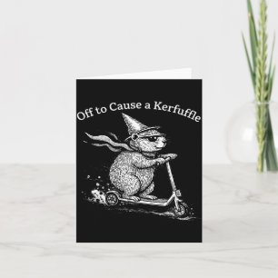 Off to cause a kerfuffle capybara scooter funny card