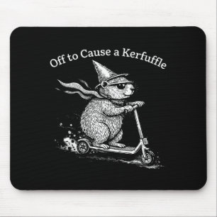 Off to cause a kerfuffle capybara scooter funny mouse pad