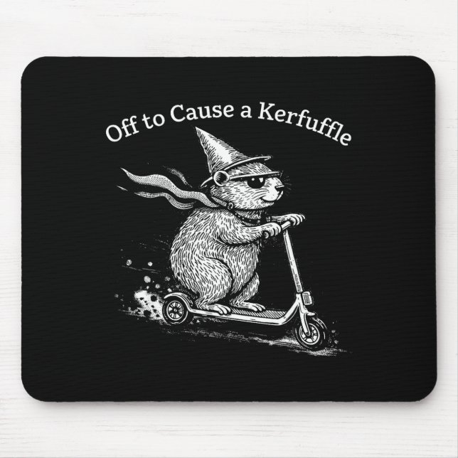Off to cause a kerfuffle capybara scooter funny mouse pad (Front)