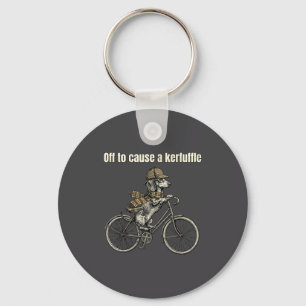 Off To Cause A Kerfuffle Dachshund Dog Funny Vinta Keychain