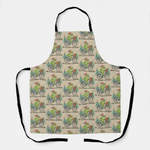Off To Cause A Kerfuffle Frog Christmas Funny Meme Apron