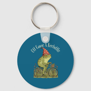 Off to cause a kerfuffle frog funny weirdcore keychain