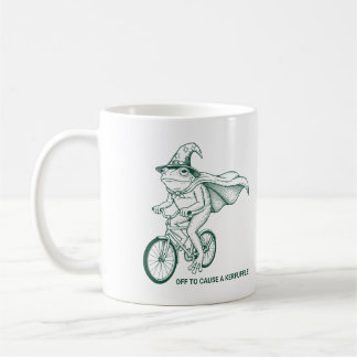 Off To Cause A Kerfuffle Frog On Bike Funny Animal Coffee Mug