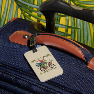 Off to Cause a Kerfuffle Frog Sarcastic Funny Meme Luggage Tag