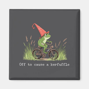 Off To Cause A Kerfuffle Fun Wizard Frog Riding Bi Magnet