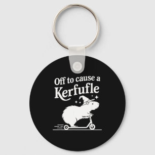 Off to cause a kerfuffle funny capybara joke meme keychain