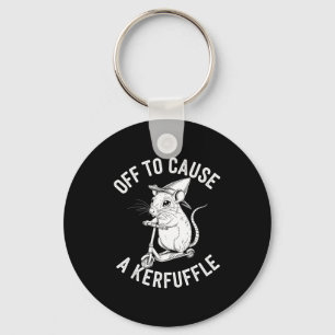 Off to cause a kerfuffle funny capybara joke meme  keychain