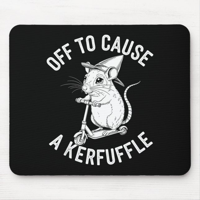 Off to cause a kerfuffle funny capybara joke meme  mouse pad (Front)