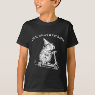 Off To Cause A Kerfuffle Funny Capybara Scooter Ch T-Shirt