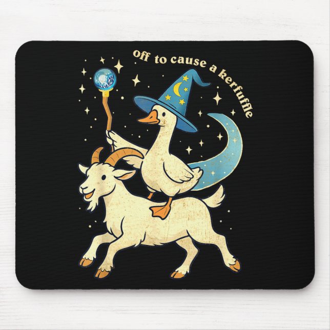 Off To Cause A Kerfuffle Funny Chaotic Weird Anima Mouse Pad (Front)